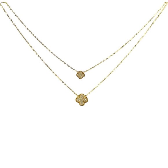 Rachel Zoe Gold Plated Sterling Silver Clover  Set Necklace & Earrings NWT - Picture 5 of 10